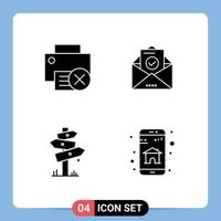 Group of Modern Solid Glyphs Set for computers direction hardware email camping Editable Vector Design Elements