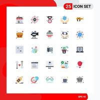 Set of 25 Modern UI Icons Symbols Signs for measure earth award save the world green Editable Vector Design Elements