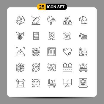 25 Line concept for Websites Mobile and Apps team group picker study learning Editable Vector Design Elements