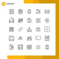 25 Creative Icons Modern Signs and Symbols of wealth holding mobile hand spring Editable Vector Design Elements