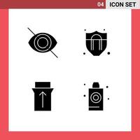 Pictogram Set of 4 Simple Solid Glyphs of disable shampoo access gesture room Editable Vector Design Elements