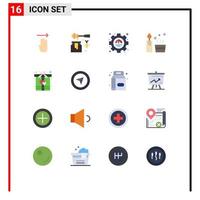 16 Universal Flat Colors Set for Web and Mobile Applications gift wellness efficiency spa candle Editable Pack of Creative Vector Design Elements