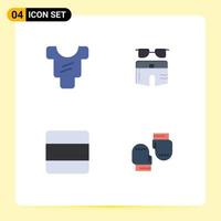 Universal Icon Symbols Group of 4 Modern Flat Icons of baby layout swimsuite beach vertical Editable Vector Design Elements