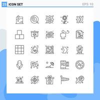 Pictogram Set of 25 Simple Lines of chevron spring experiment nature sub flower Editable Vector Design Elements