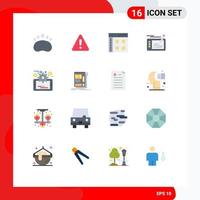 Modern Set of 16 Flat Colors and symbols such as analytics drawing communication pencil design Editable Pack of Creative Vector Design Elements