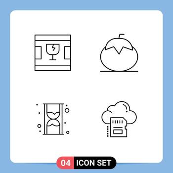 4 Line concept for Websites Mobile and Apps broken glass shapes healthy time Editable Vector Design Elements