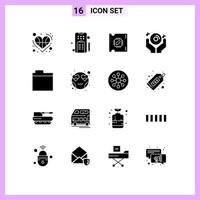 paquete de iconos de vector de stock de 16 signos y símbolos de línea para elementos de diseño de vector editables de chip de procesador de dj de teléfono de mano de fiesta