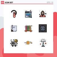 Set of 9 Modern UI Icons Symbols Signs for sign page avatar file contract Editable Vector Design Elements