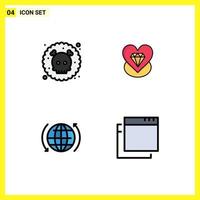 Set of 4 Modern UI Icons Symbols Signs for gas globe waste heart arrow Editable Vector Design Elements