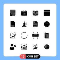 conjunto de 16 iconos de interfaz de usuario modernos signos de símbolos para elementos de diseño vectorial editables de cuadrícula de pila creativa vertical de contacto vector