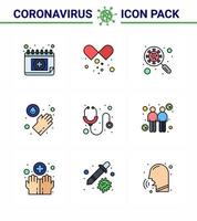 Simple Set of Covid19 Protection Blue 25 icon pack icon included healthcare medical scan virus hands magnifying viral coronavirus 2019nov disease Vector Design Elements