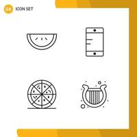 4 Creative Icons Modern Signs and Symbols of food ireland mobile fast food patrick Editable Vector Design Elements