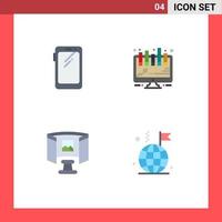 4 Flat Icon concept for Websites Mobile and Apps phone glasses huawei board technology Editable Vector Design Elements