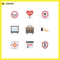 paquete de iconos de vectores de stock de 9 signos y símbolos de línea para elementos de diseño de vectores editables del carro de cardiología del amor de la salud del hospital