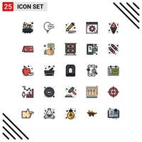 25 Creative Icons Modern Signs and Symbols of webpage internet relief browser paint Editable Vector Design Elements