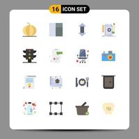 Set of 16 Modern UI Icons Symbols Signs for maps support arrows feedback design Editable Pack of Creative Vector Design Elements