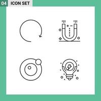 4 iconos creativos modernos signos y símbolos de flecha satélite atracción ciencia seo elementos de diseño vectorial editables vector