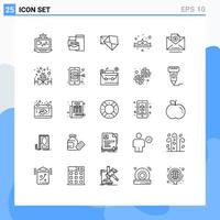 25 iconos creativos signos y símbolos modernos de joyería de correo electrónico elementos de diseño vectorial editables corona de joyas de negocios vector