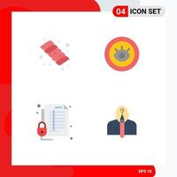 Modern Set of 4 Flat Icons and symbols such as camping protection eye technical secure Editable Vector Design Elements