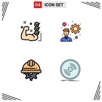 4 Creative Icons Modern Signs and Symbols of gym day routine development labor Editable Vector Design Elements