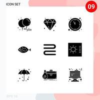 9 Universal Solid Glyph Signs Symbols of control cleaning countdown clean easter Editable Vector Design Elements