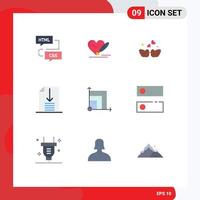 Universal Icon Symbols Group of 9 Modern Flat Colors of system page wedding office ducks Editable Vector Design Elements