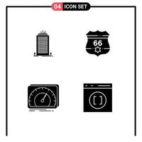 4 Creative Icons Modern Signs and Symbols of bulding device tower usa test Editable Vector Design Elements