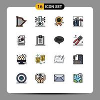 Set of 16 Modern UI Icons Symbols Signs for position win science team ireland Editable Creative Vector Design Elements