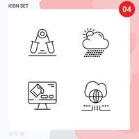 User Interface Pack of 4 Basic Filledline Flat Colors of grip color exercise rain format Editable Vector Design Elements