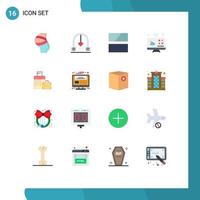 Pictogram Set of 16 Simple Flat Colors of internet of things connections marriage communications image Editable Pack of Creative Vector Design Elements