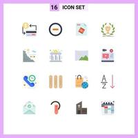 User Interface Pack of 16 Basic Flat Colors of water victory file reward cup Editable Pack of Creative Vector Design Elements