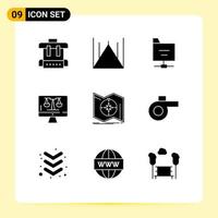 9 Creative Icons Modern Signs and Symbols of navigate explore folder direction tecnology Editable Vector Design Elements