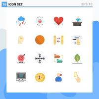 Pictogram Set of 16 Simple Flat Colors of control worker lock office cashier Editable Pack of Creative Vector Design Elements