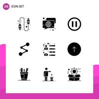 User Interface Pack of 9 Basic Solid Glyphs of growth businessman media crypto currency coin Editable Vector Design Elements