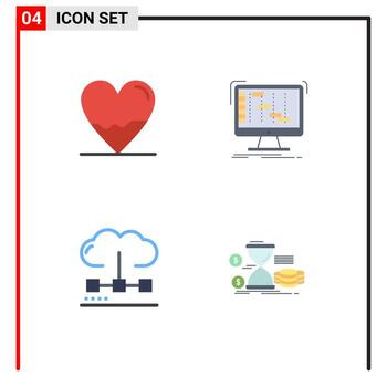 4 Thematic Vector Flat Icons and Editable Symbols of beat sequencer lab application computing Editable Vector Design Elements