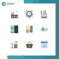 Group of 9 Flat Colors Signs and Symbols for wardrobe furniture computer layout technology Editable Vector Design Elements