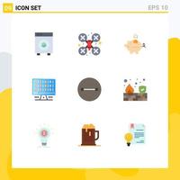 Pictogram Set of 9 Simple Flat Colors of server computer drone robot web safe Editable Vector Design Elements