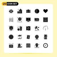 paquete de iconos vectoriales de stock de 25 signos y símbolos de línea para la edición de sombras maletín maleta marketing elementos de diseño vectorial editables vector