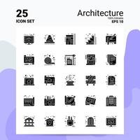 25 Architecture Icon Set 100 Editable EPS 10 Files Business Logo Concept Ideas Solid Glyph icon design