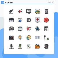 25 Creative Icons Modern Signs and Symbols of card transport aspect ratio local bus Editable Vector Design Elements