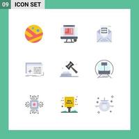 paquete de iconos de vector de stock de 9 signos y símbolos de línea para elementos de diseño de vector editables de correo de objeto de comisión de procesamiento de software