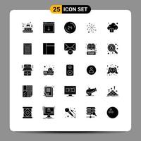 25 User Interface Solid Glyph Pack of modern Signs and Symbols of crackers boom south bang contact Editable Vector Design Elements