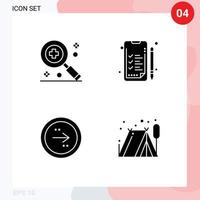 Group of 4 Solid Glyphs Signs and Symbols for healthcare interface analytics arrow camping Editable Vector Design Elements
