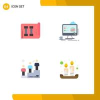 4 User Interface Flat Icon Pack of modern Signs and Symbols of equipment leaderboard sports presentation win Editable Vector Design Elements