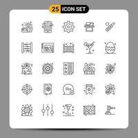 Pictogram Set of 25 Simple Lines of ball table setting place monitor Editable Vector Design Elements