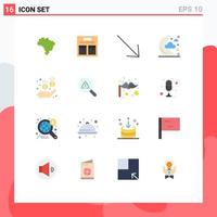 Group of 16 Modern Flat Colors Set for view find half money medical Editable Pack of Creative Vector Design Elements