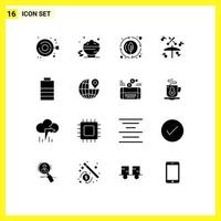 16 Creative Icons Modern Signs and Symbols of electric multimedia open music plant Editable Vector Design Elements