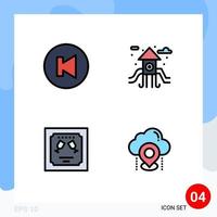 4 iconos creativos signos y símbolos modernos de flecha carta ciudad tarjeta pin elementos de diseño vectorial editables vector