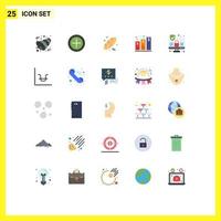 Set of 25 Vector Flat Colors on Grid for internet phases bread processing chart Editable Vector Design Elements