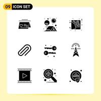 9 Creative Icons Modern Signs and Symbols of cryptography paper sun metal invite Editable Vector Design Elements